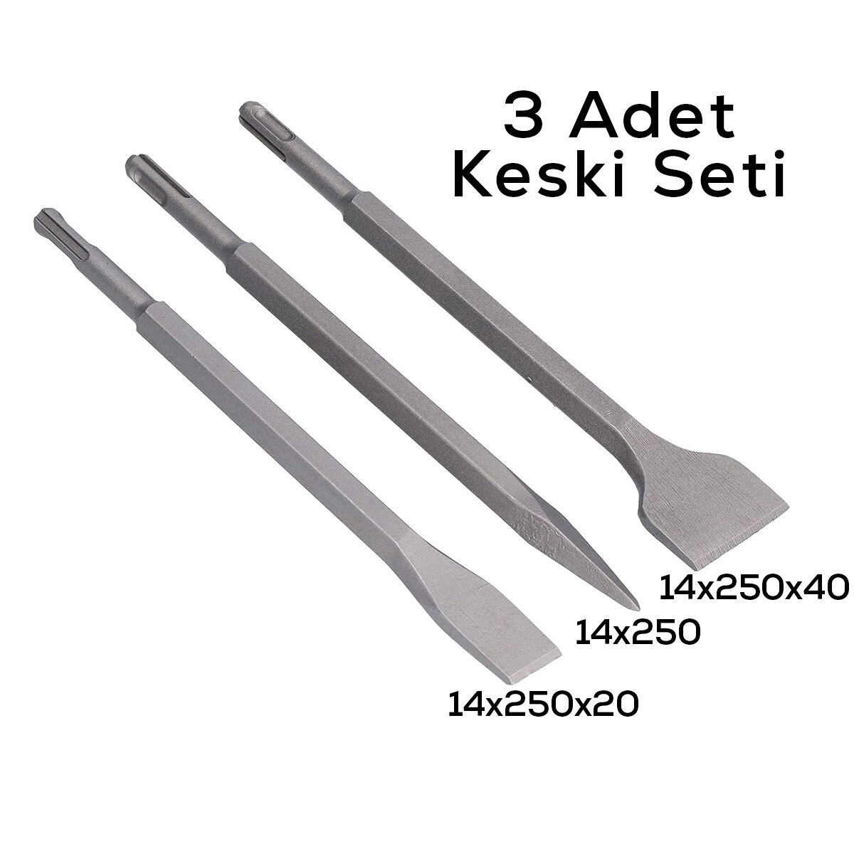 3PCS MURÇ SETİ SİVRİ -DÜZ 25CM