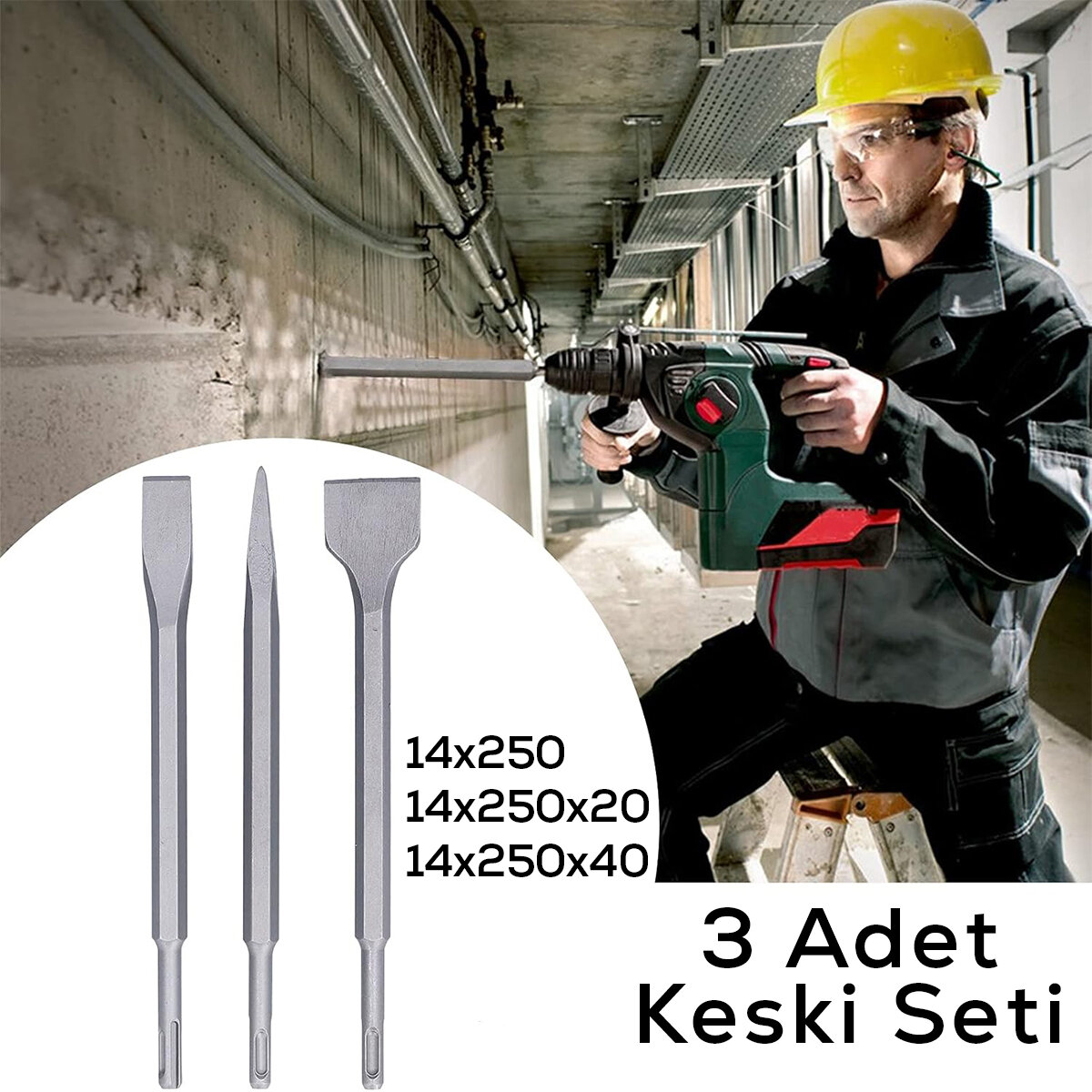 3PCS MURÇ SETİ SİVRİ -DÜZ 25CM