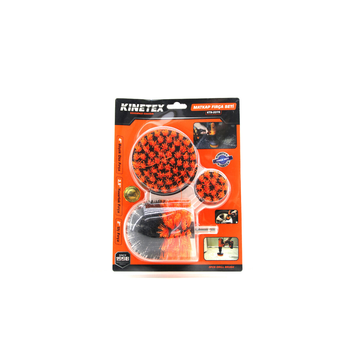 3PCS SET MATKAP FIRÇASI 1/4 INC - 6.3MM BÜYÜK DÜZ= 4 INC YUVARLAK= 3.5 INC UÇ FIRÇA= 2 INC KTX-3375