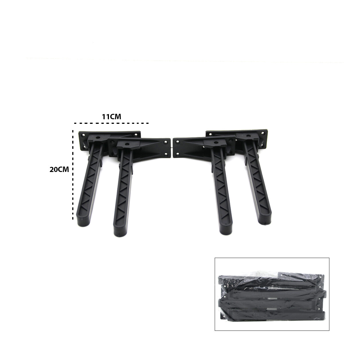 4 ADET SİYAH SOFRA AYAK KOMPLE PLASTİK 20CM AÇ KAPA