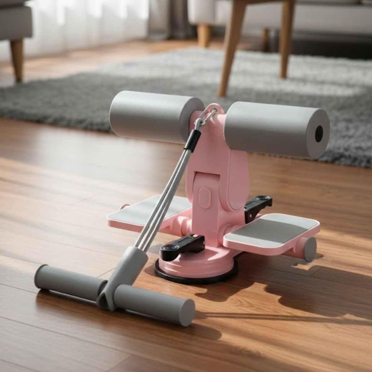 4 Direnç Bantlı Mekik Çekme Spor Aleti – Karın, Kol ve Tüm Vücut İçin Evde Egzersiz Aleti