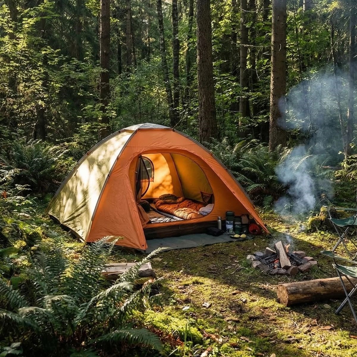 4 Kişilik Yarı Otomatik Kamp Çadırı – Suya Dayanıklı, Hızlı Kurulumlu Outdoor Aile Çadırı, Doğa, Kamp ve Piknik 200x200x135 cm