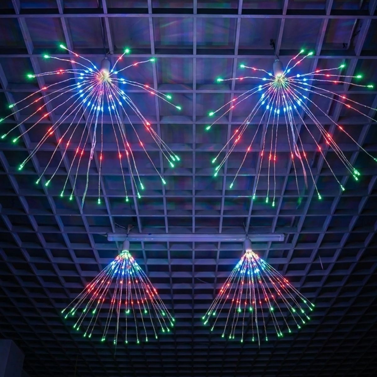 4’lü Açılır LED Işık Seti – 8 Farklı Işık Modlu, Kumandalı, USB Kablolu Renkli Dekoratif Fiber LED Lamba