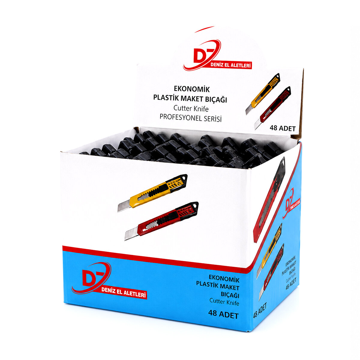 48 ADET EKO PLASTİK FALÇATA MAKET BIÇAK SARI