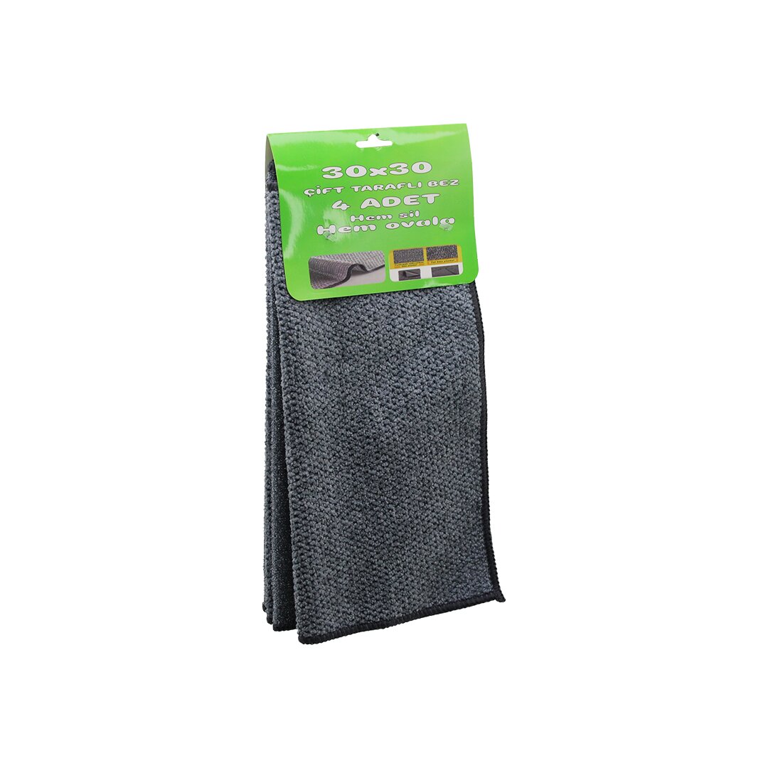 4PCS   30X30CM   ÇİFT TARAFLI=MİKROFİBER - TEL BEZ   ZOR KİR  BEZİ  HEM SİL - HEM OVALA