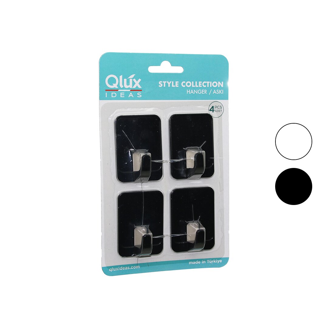 4PCS CLOUD ASKI NO-2 SİYAH - BEYAZ PLASTİK YAPIŞKANLI MONTAJ