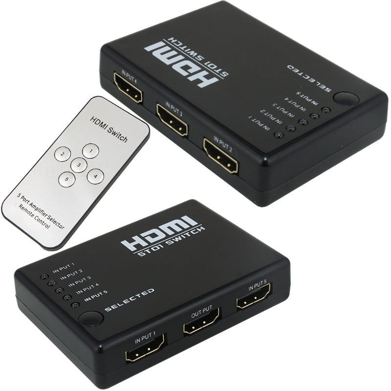 5 GİRİŞ 1 ÇIKIŞ HDMI SWITCHER TOPLAYICI KUMANDALI ADAPTÖRSÜZ (81)