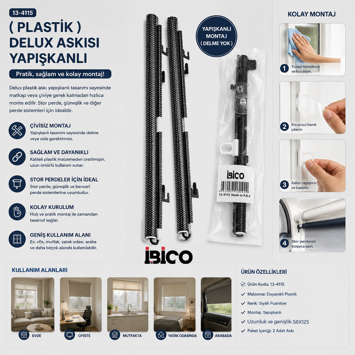 58X125CM OTO-ARAÇ - EV - OFİS CAM PANELİ GÜNEŞLİK PVC PERDE MAKARALI AÇ-KAPA VANTUZLU MONTAJ