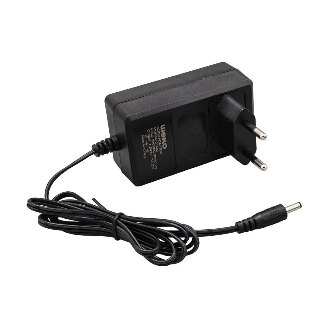 7.8 VOLT - 3 AMPER 3.5*1.35 UÇLU YERLİ ÜRETİM AC PLASTİK YAZAR KASA ADAPTÖRÜ