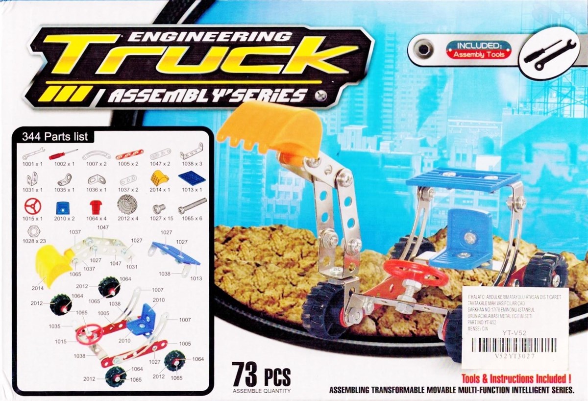 73 Parça Metal Lego Kepçe Eğlenceli Lego Seti ve Yapım Kutusu