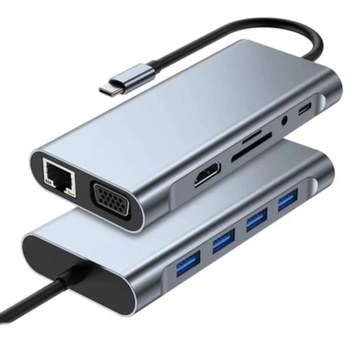 8in1 Type-C Çoklayıcı Hub HDMI 4K USB 3.0 SD TF Kart RJ45 Ethernet Dönüştürücü Adaptör