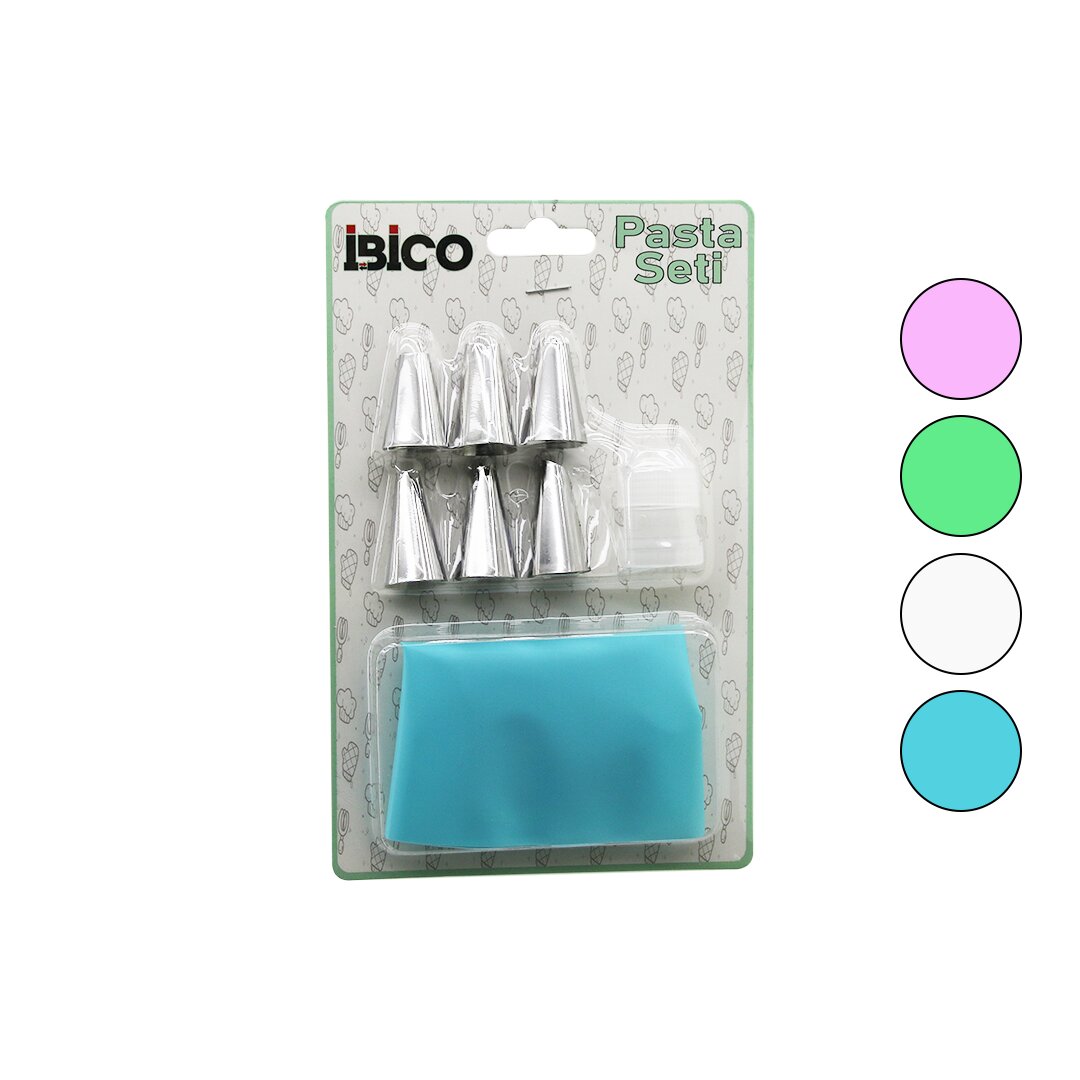 8PCS  PASTA SÜSLEME SETİ  1AD-KREMA TORBASI - 6AD-METAL + 1AD-PLASTİK UÇ