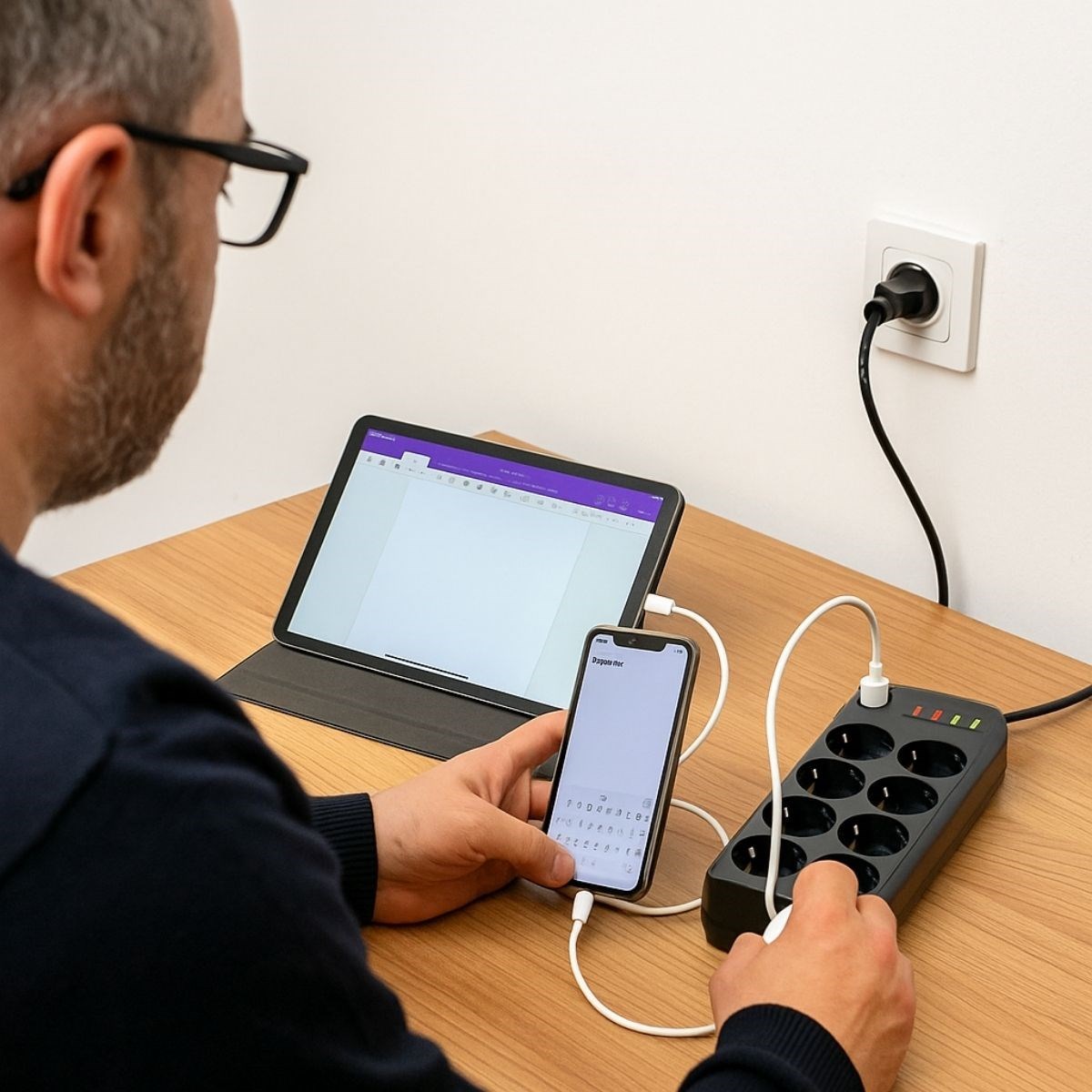 Akım Korumalı Termal Uzatma Kablosu – 8 Priz, 2 USB ve 2 Type-C Girişli, Güçlü Çoklu Priz