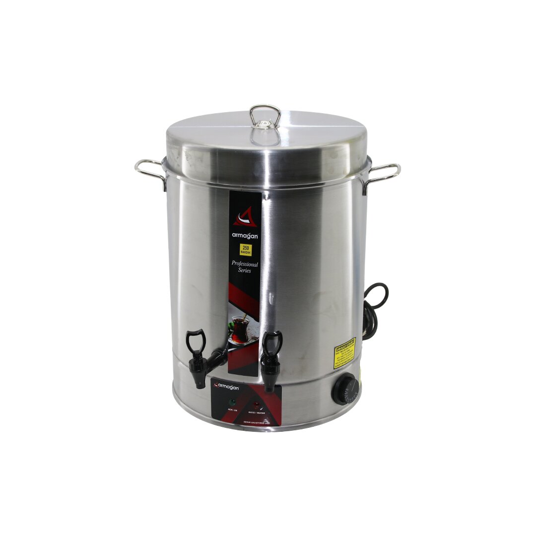 ARMAĞAN 250 BARDAK ÇAY OTOMATI ELEKTRİKLİ SEMAVER ÇAY MAKİNESİ ÇİFT MUSLUK 2500W