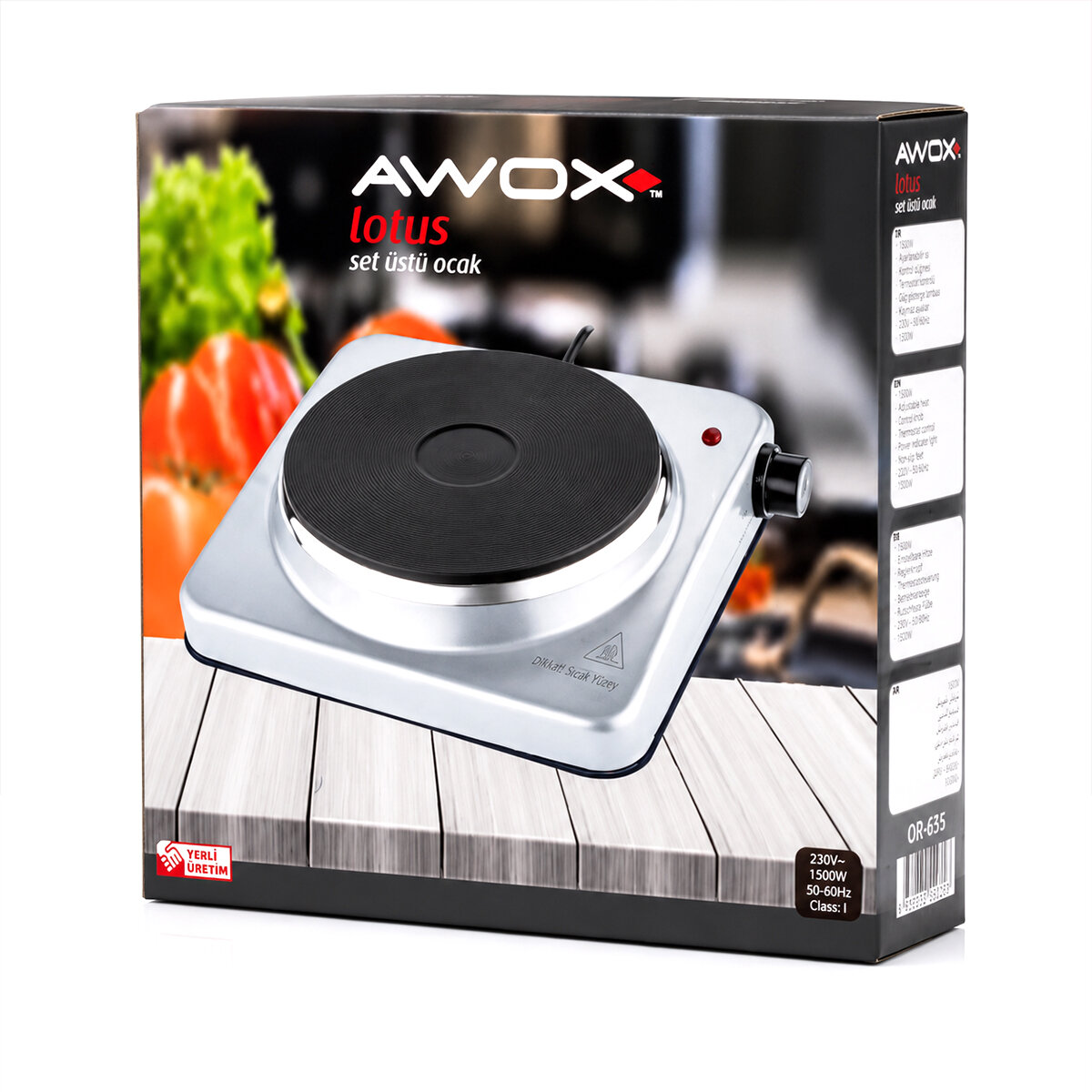 AWOX LOTUS TEK GÖZLÜ ELEKTRİKLİ OCAK PLATE 185MM.1500W