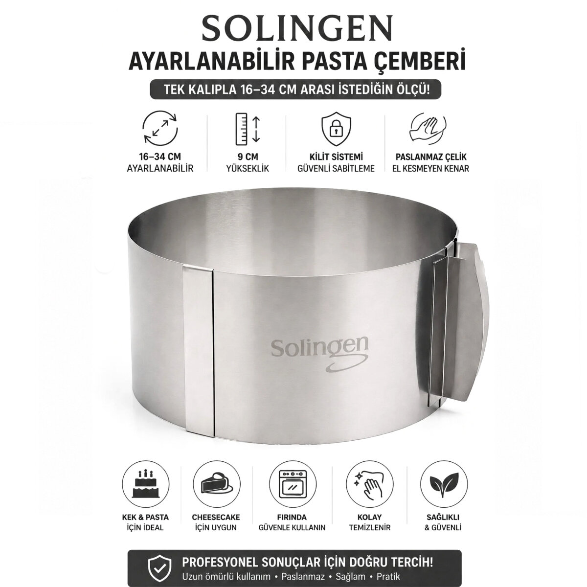AYARLANABİLİR METAL KEK KALIP 16-34CM