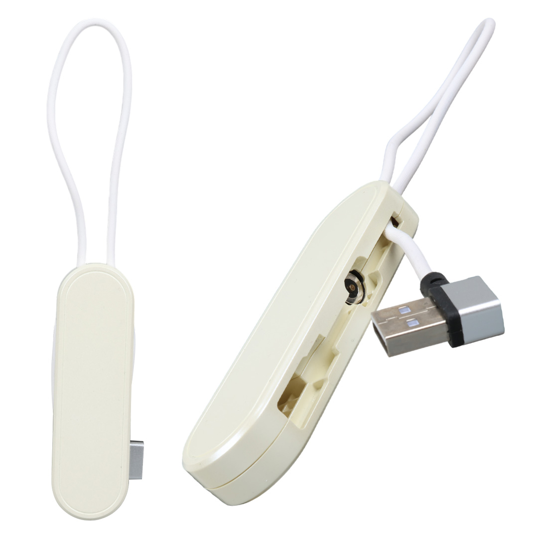 BEYAZ 3İN1 (TYPE C- LİGHTNİNG- MİCRO USB) MANYETİK UÇ TAŞINABİLİR ŞARJ KABLOSU