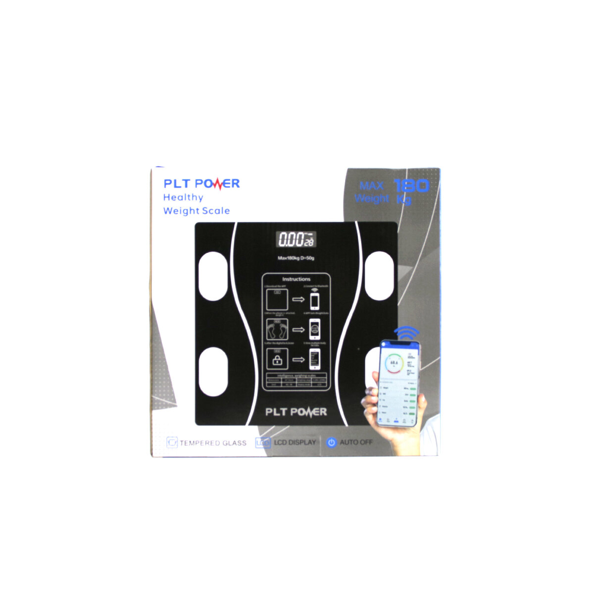 BLUETOOTH - VÜCUT ANALİZLİ DİJİTAL BASKÜL TERAZİ TARTI 180KG/50G YAĞ -SU -KAS ORAN -BMI