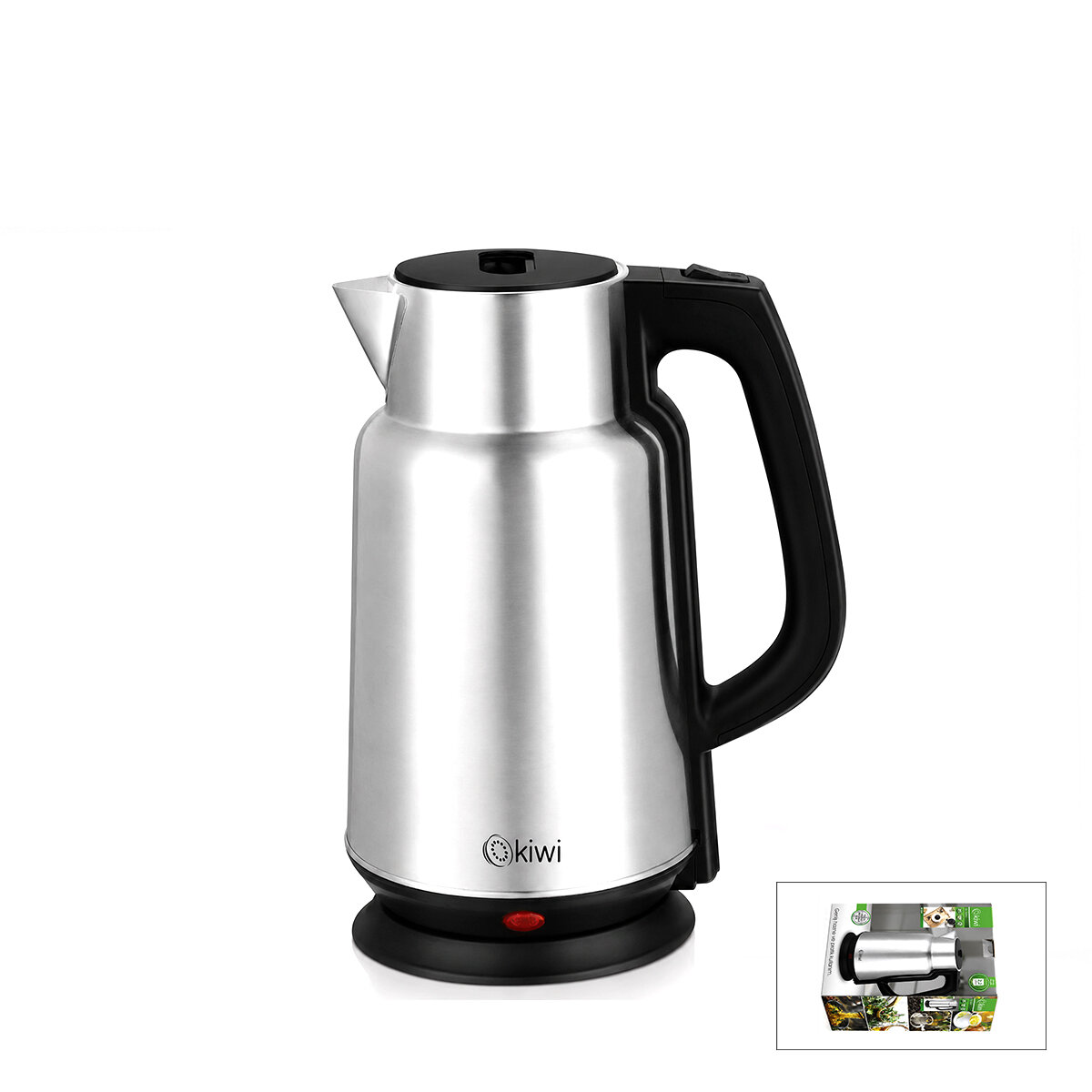 ÇELİK - SÜRAHİ MODEL KETTLE ELEKTRİKLİ SU ISITICISI PASLANMAZ ÇELİK GİZLİ REZİSTANS 360° 2.2LT 1500W KK-3334