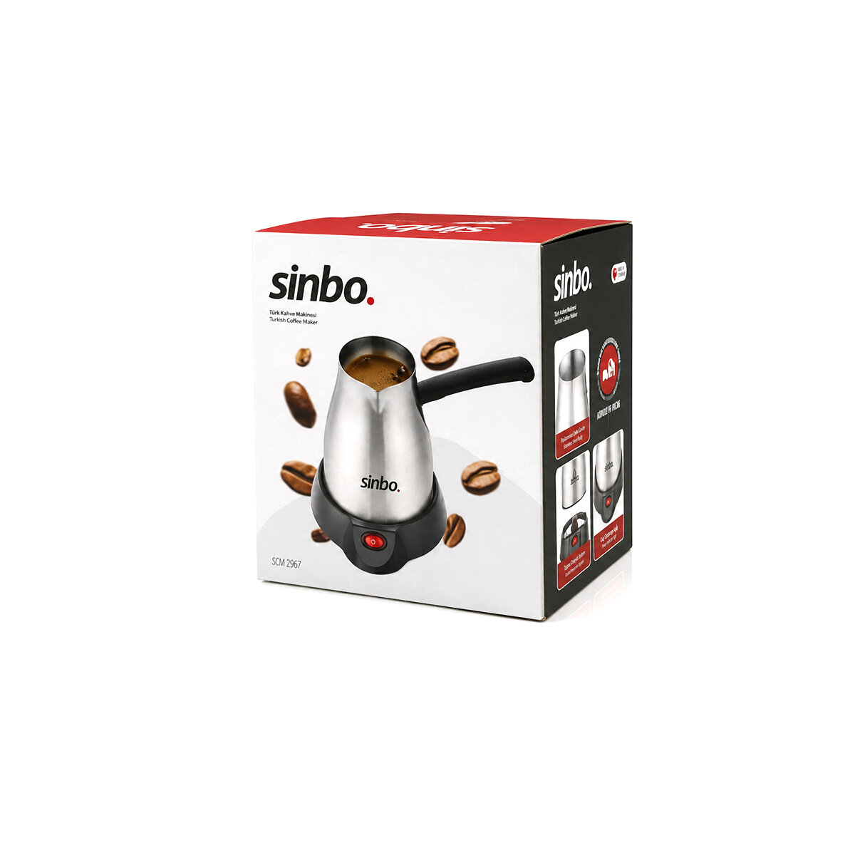 ÇELİK ELEKTRİKLİ CEZVE TÜRK KAHVE MAKİNESİ - 5FİNCAN=400ML 360° KABLOSUZ KULLANIM KATLANIR KULP 700W SCM-2967