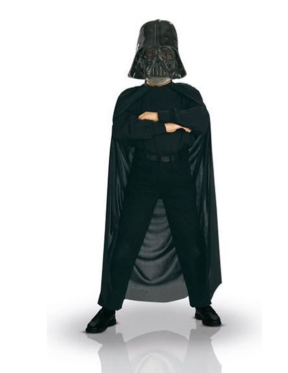 Çocuk Boy Yıldız Savaşları Star Wars Darth Vadet Maskesi ve 90 cm Pelerin Seti Siyah
