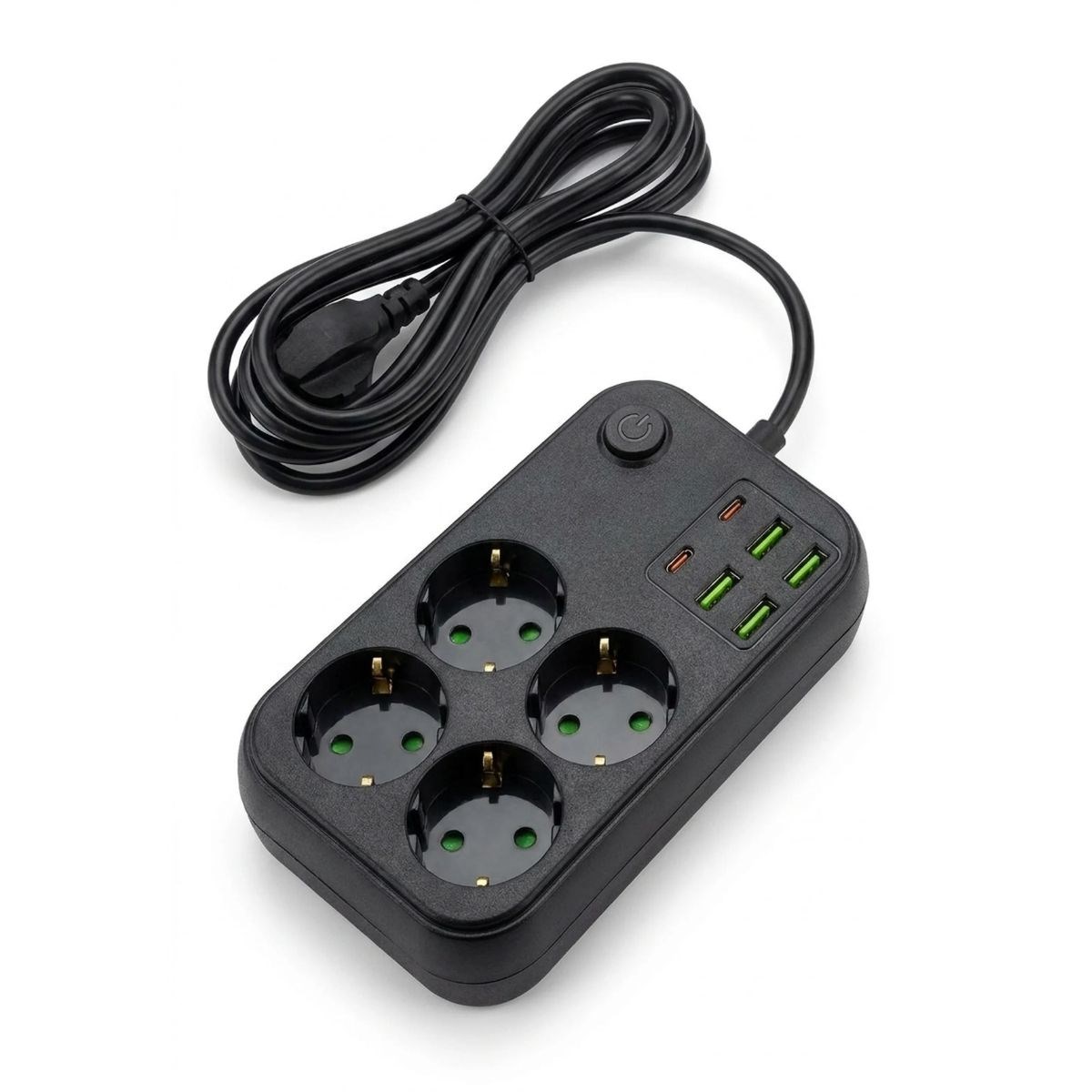 Çoklu Priz Uzatma Kablosu 4 Soket + 4 USB + 2 Type-C – Termal Akım Korumalı, Isıya Dayanıklı, Çocuk Korumalı Güvenli Priz 100-250V