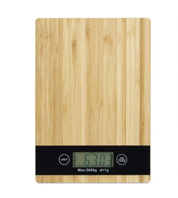 Crown Dijital Hassas Mutfak Tartısı - Terazisi-Hassas Ölçüm 5kg Bambu Görünümlü