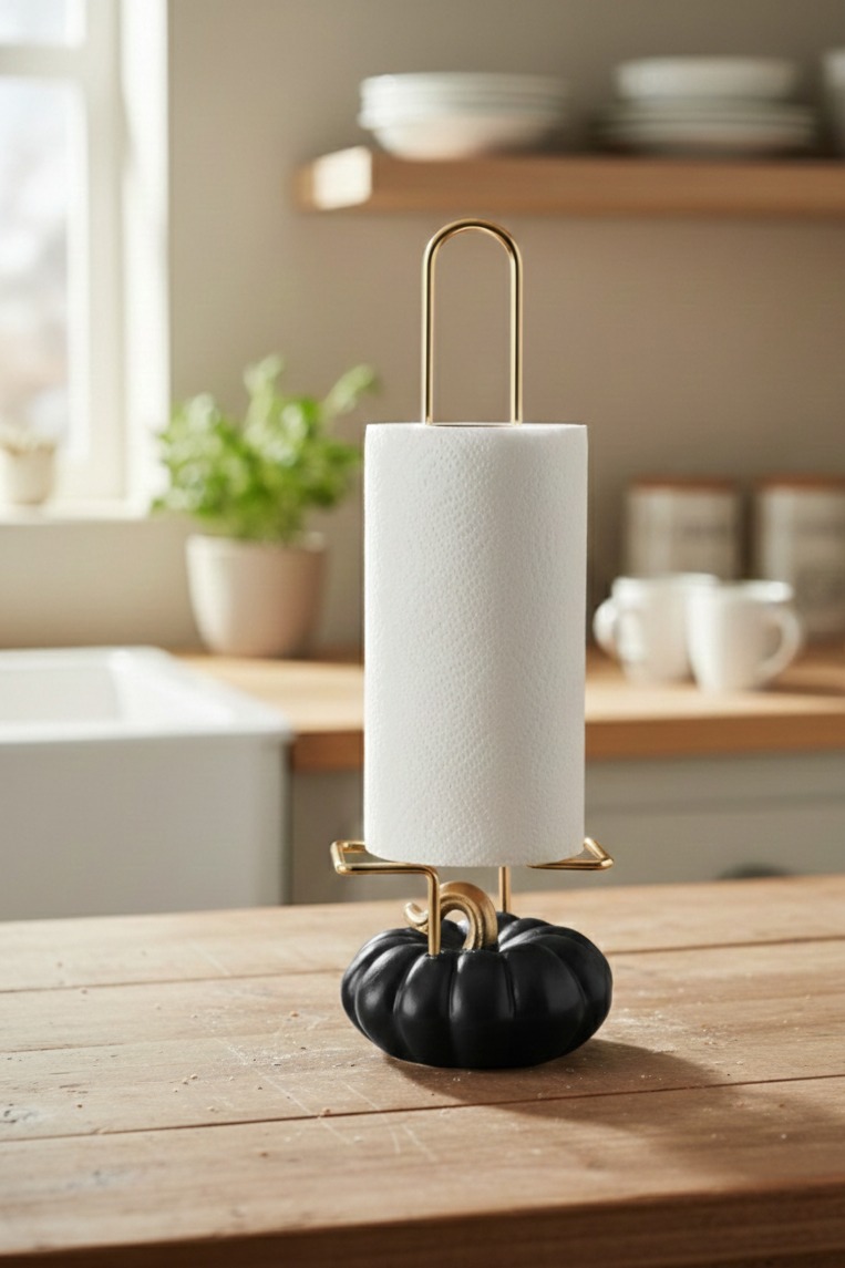 DEKORATİF SİYAH KABAKLI HAVLULUK 34X12 CM