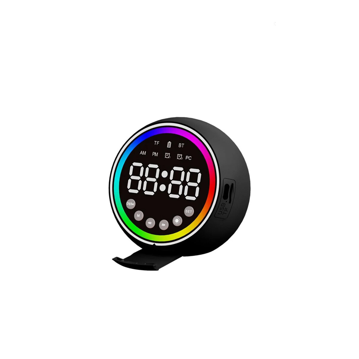 DİJİTAL SAAT - BLUETOOTH WİRELESS MİNİ HOPARLÖR SPEAKER USB ŞARJLI - IŞIKLI 5W PL-4652