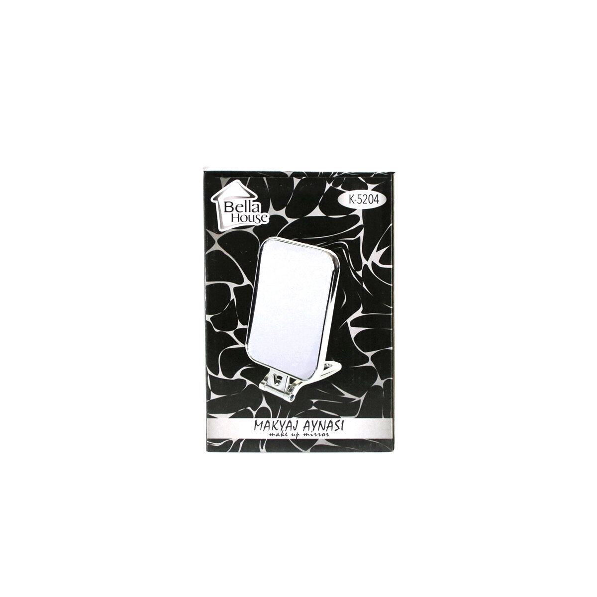 DİKDÖRTGEN - GÜMÜŞ 15X11.5CM MAKYAJ AYNASI ÇİFT TARAFLI KATLANIR AYAKLI