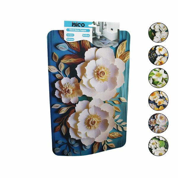 DİKDÖRTGEN - DESENLİ   38X58CM   SU EMİCİ - SİHİRLİ  BANYO PASPASI  ELASTİK