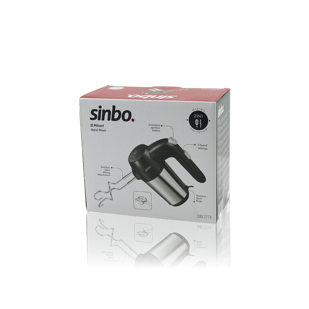 EL MİKSERİ 2İN1= KARIŞITMA - ÇIRPMA APARATI 5 KADEME HIZ AYARI PASLANMAZ ÇELİK GÖVDE 200W SMX-2774