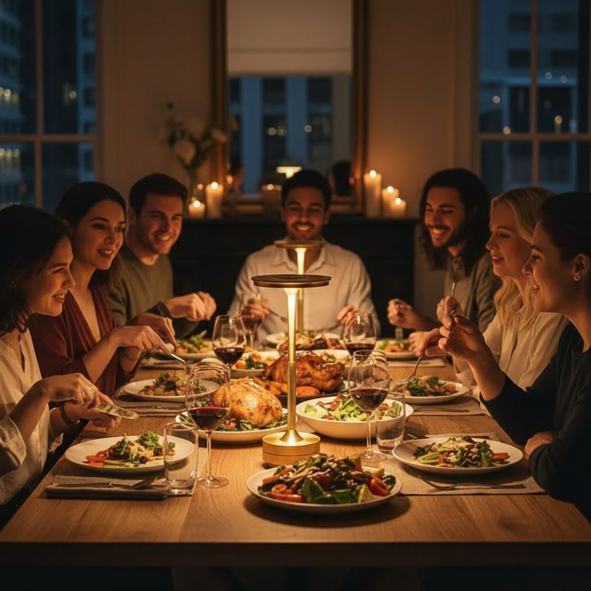 Eskitme Gold Kasa Dokunmatik Şarjlı Masa Lambası – 3 Renk Işık Modlu, LED Aydınlatmalı, Modern &amp; Dekoratif Abajur