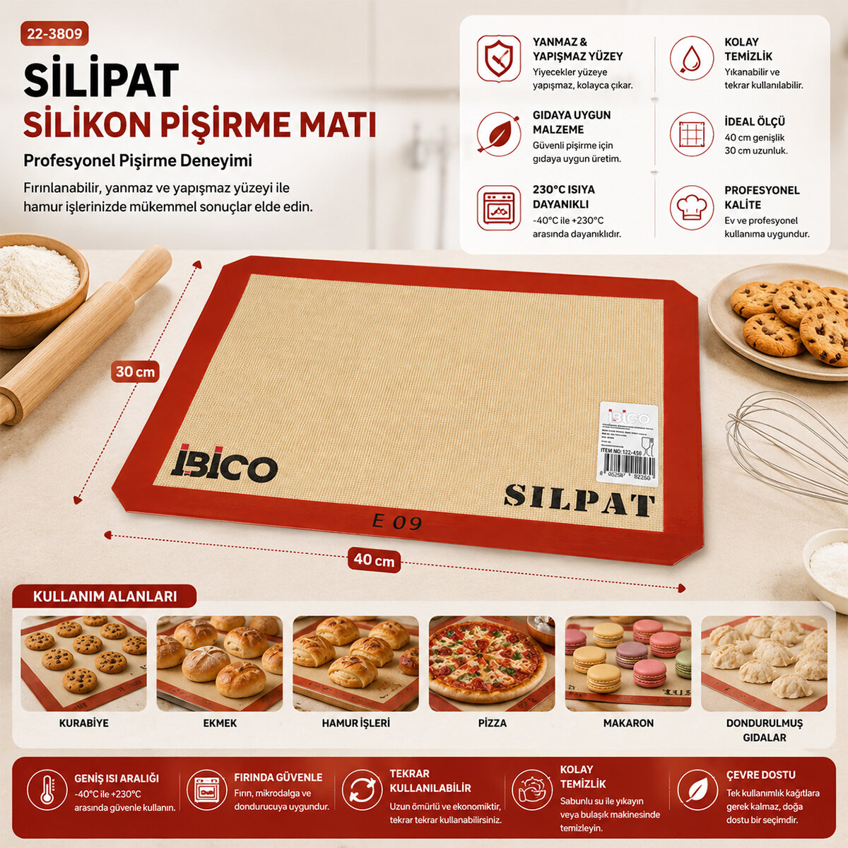 FIRIN PİŞİRME MATI 30X40CM
