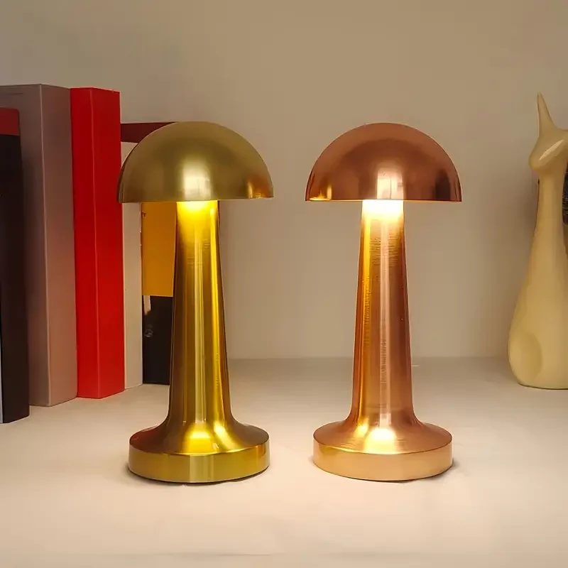 Forlife Dekoratif Şarjlı LED Mantar Masa Lambası Gold FL-8055