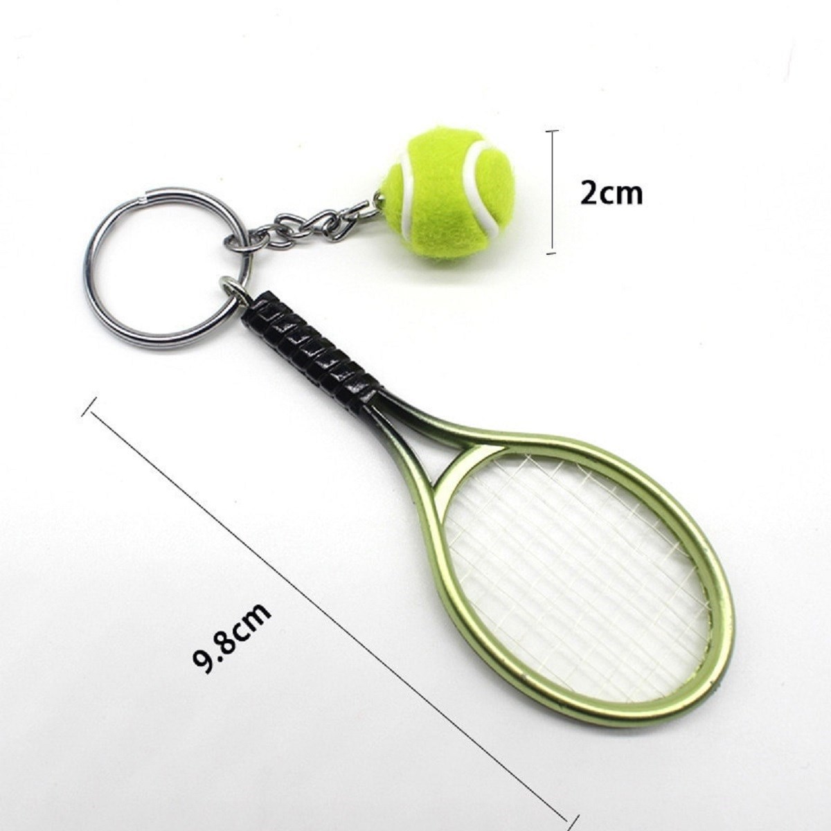 Gerçekçi Tenis Raketi Tasarımlı Şık Anahtarlık Kolye Çanta Süsü Tennis Keychain