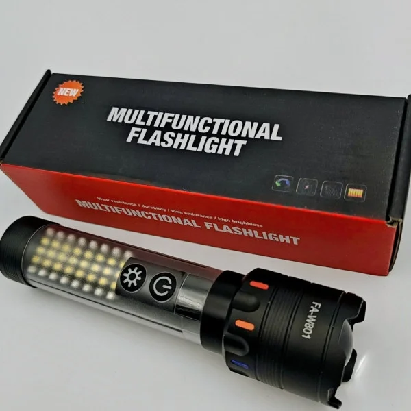Güçlü Taktik Led El Feneri Paweınuo Sdt53 – 3800lm, 35w, Yan Cob Aydınlatma Ve Type-c Şarj Özelliğine Sahip
