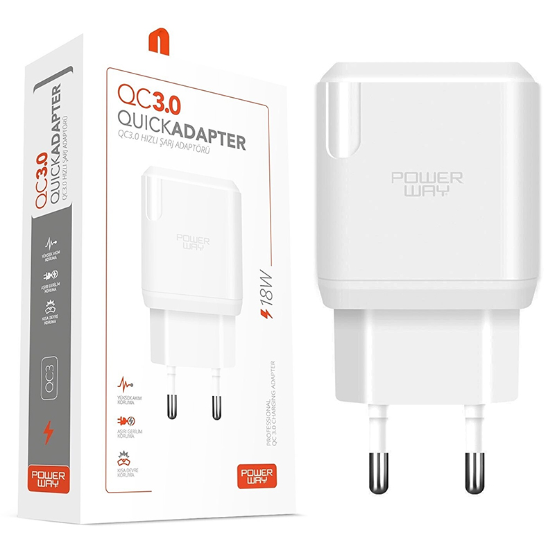 HIZLI 3000 MA 18W TÜM TELEFONLARA UYUMLU USB ŞARJ KAFA BAŞLIK ADAPTÖRÜ