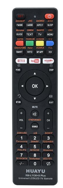 HUAYU KL RM-L1130+X PLUS SİYAH UNIVERSAL LCD LED TV KUMANDA