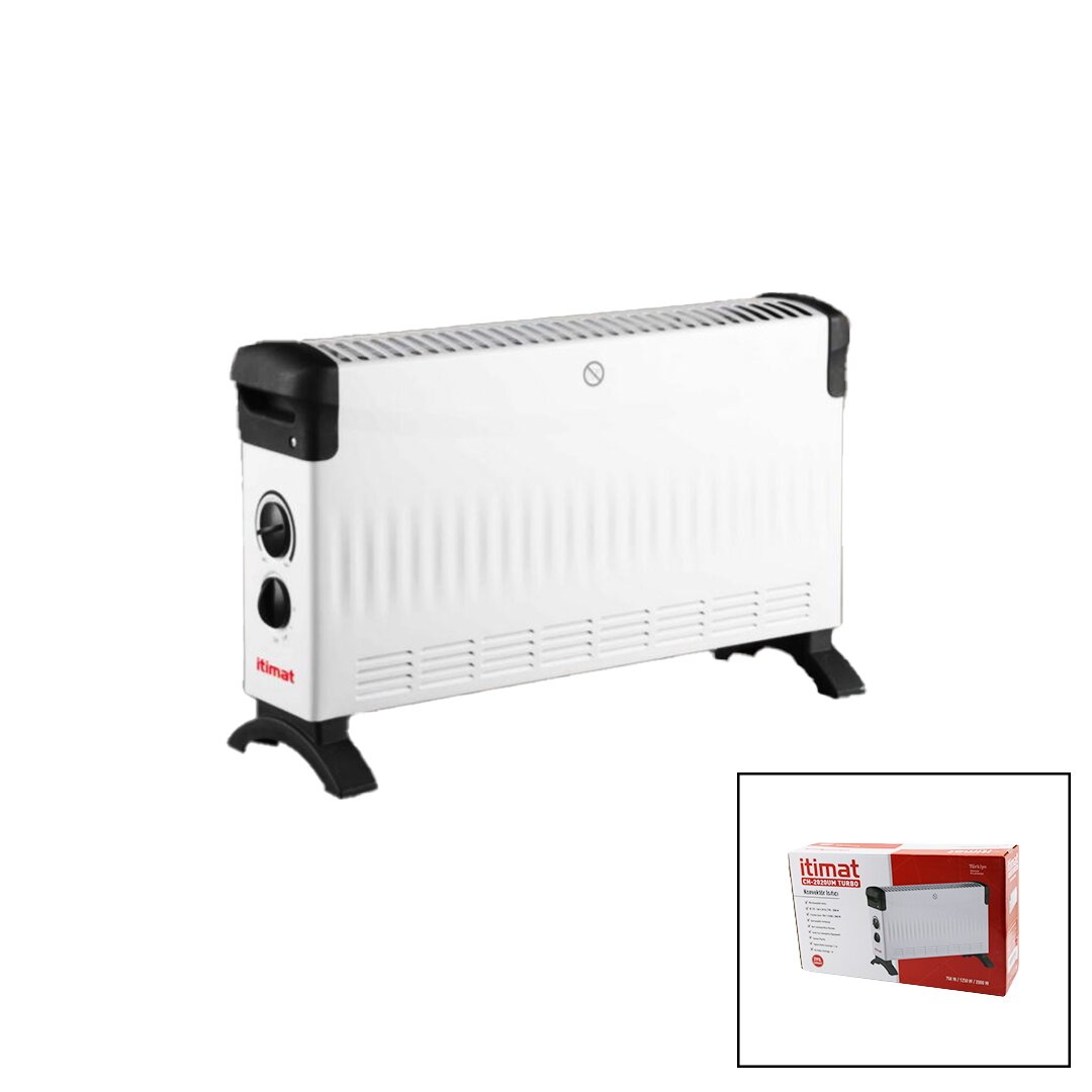 İTİMAT CH-2020UM KÜÇÜK BOY KONVEKTÖR ISITICI - SOBA ELEKTRİKLİ TURBO ISITMA 3-KADEME ISI AYARLI TERMOSTAT=750-1250-2000W