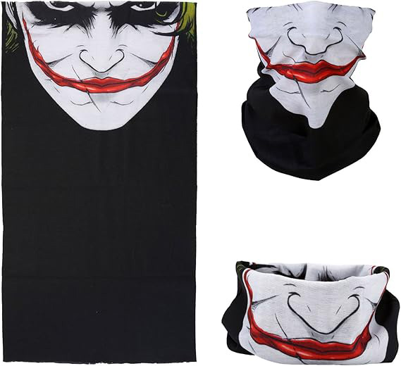 Joker Desenli Çok Amaçlı Buff – Yüz, Boyun ve Bandana Maskesi 5 No