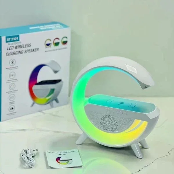 Kablosuz Telefon Şarj Bluetooth Hoparlör Istasyonu Ses Rgb Atmosfer Gece Işık Bt-2301