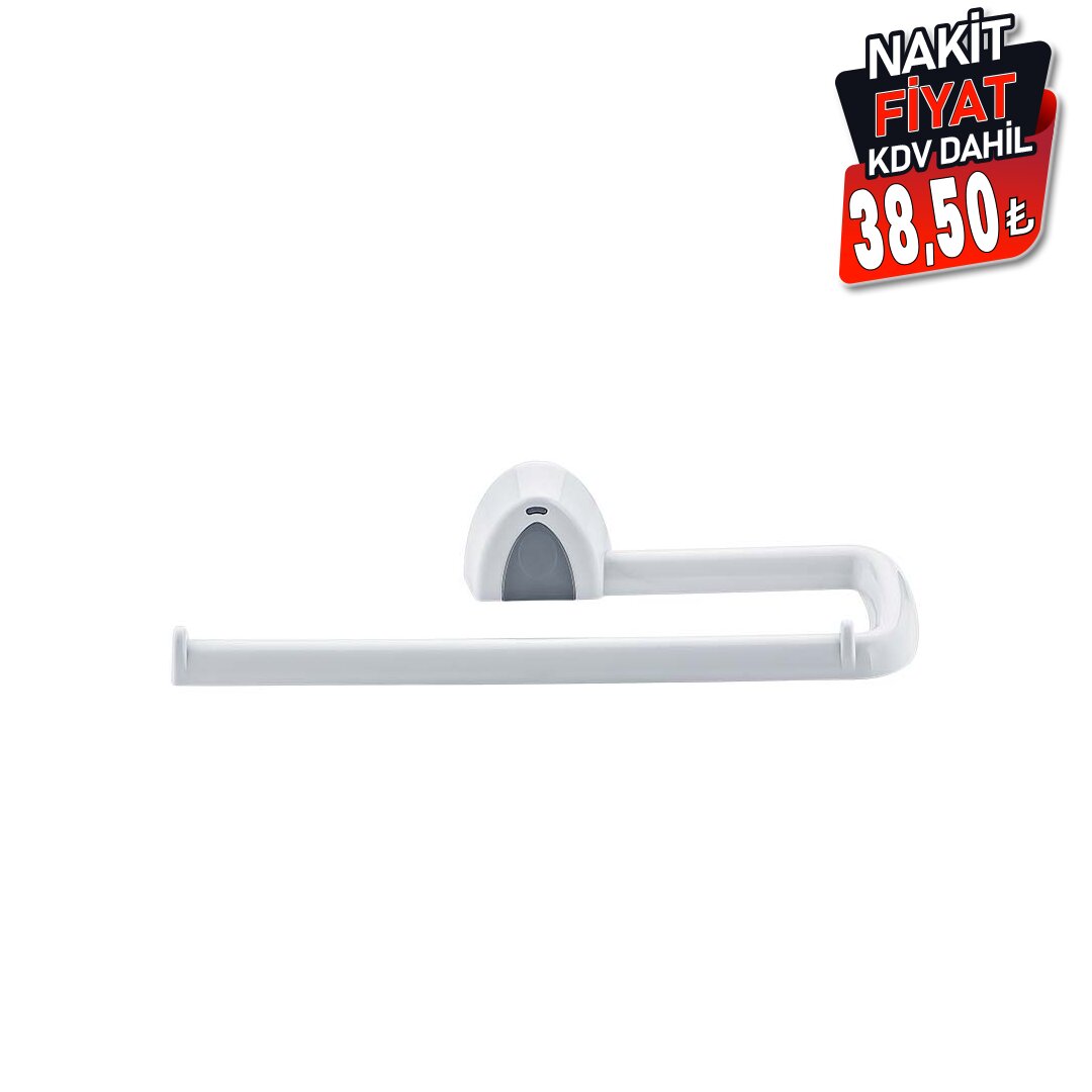 KAĞIT HAVLU ASACAK BEYAZ PLASTİK YAPIŞKANLI - DUVARA MONTE
