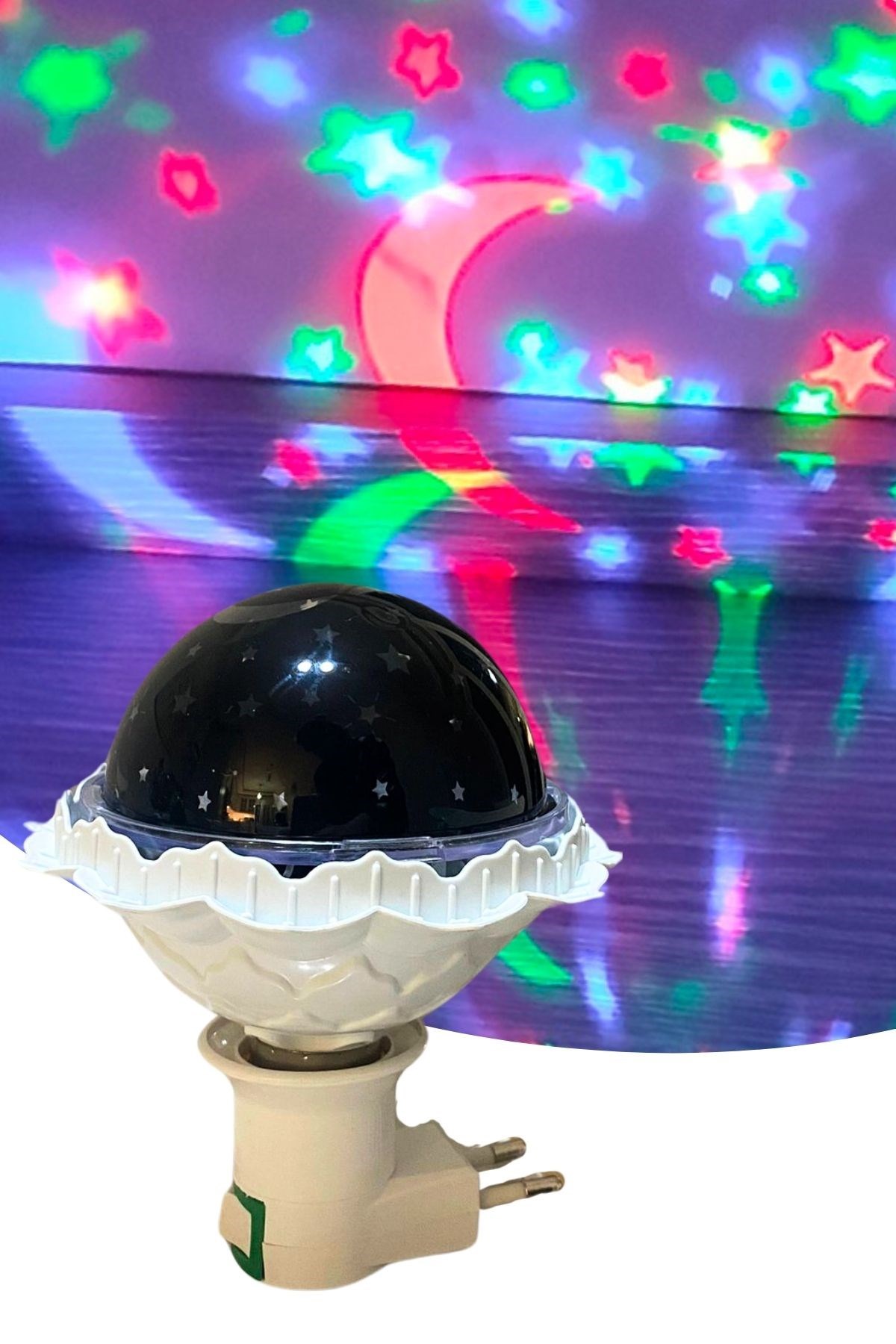 Kristal Gökyüzü Modlu Yıldızlı Hareketli 360 Derece Dönen Kristal Led Ampül