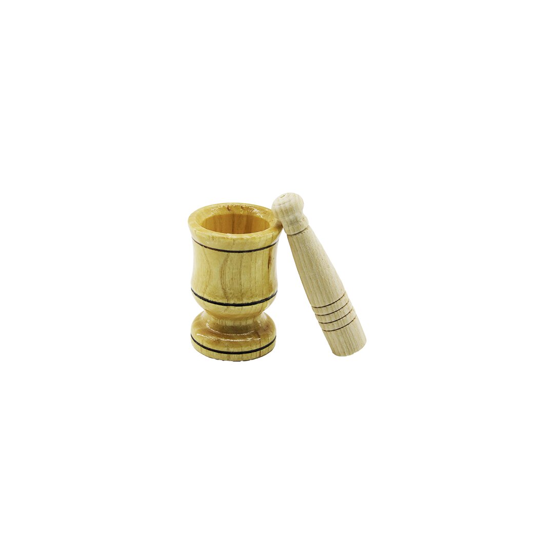 KÜÇÜK BOY  AHŞAP HAVAN SARIMSAK DÖVECEK Ç: 6CM--D: 4CM--Y: 8.8CM FİLELİ AMBALAJ