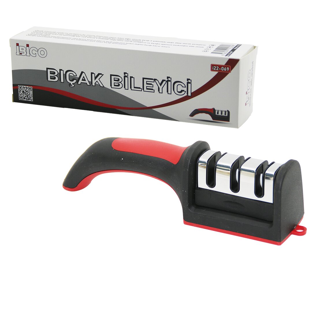 KUTULU  BIÇAK BİLEME  3 BOĞUMLU  RENKLİ PLASTİK SAPLI