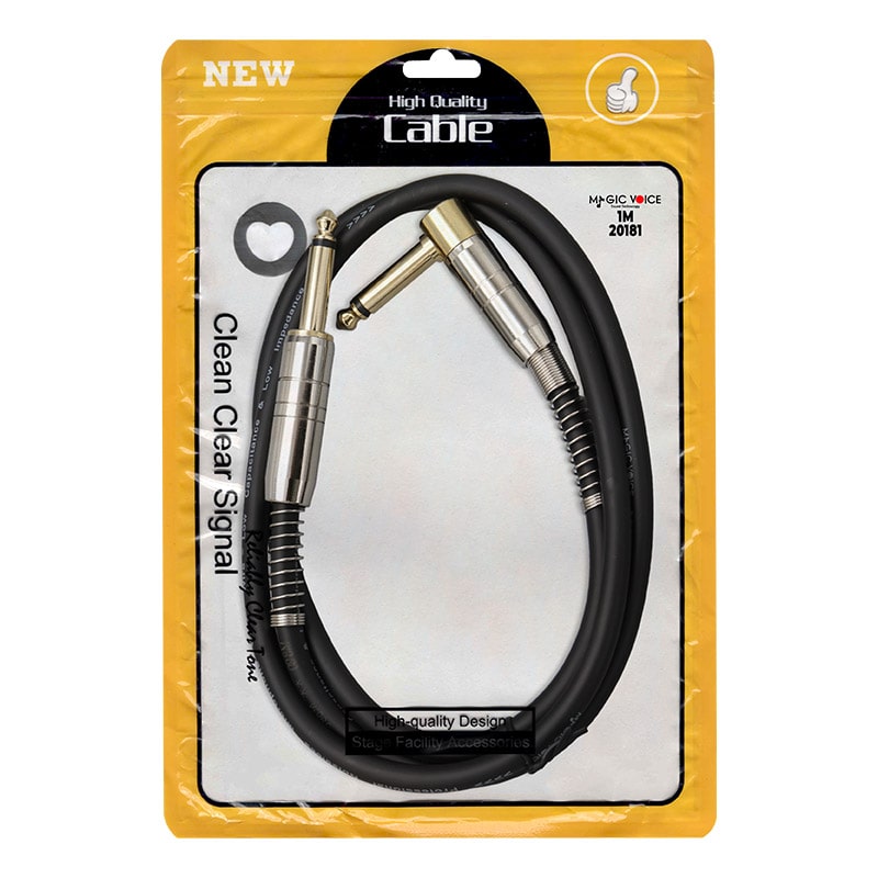 LD377 6.3MM MONO ERKEK + 6.3MM L TİP MONO ERKEK 1 METRE KABLO