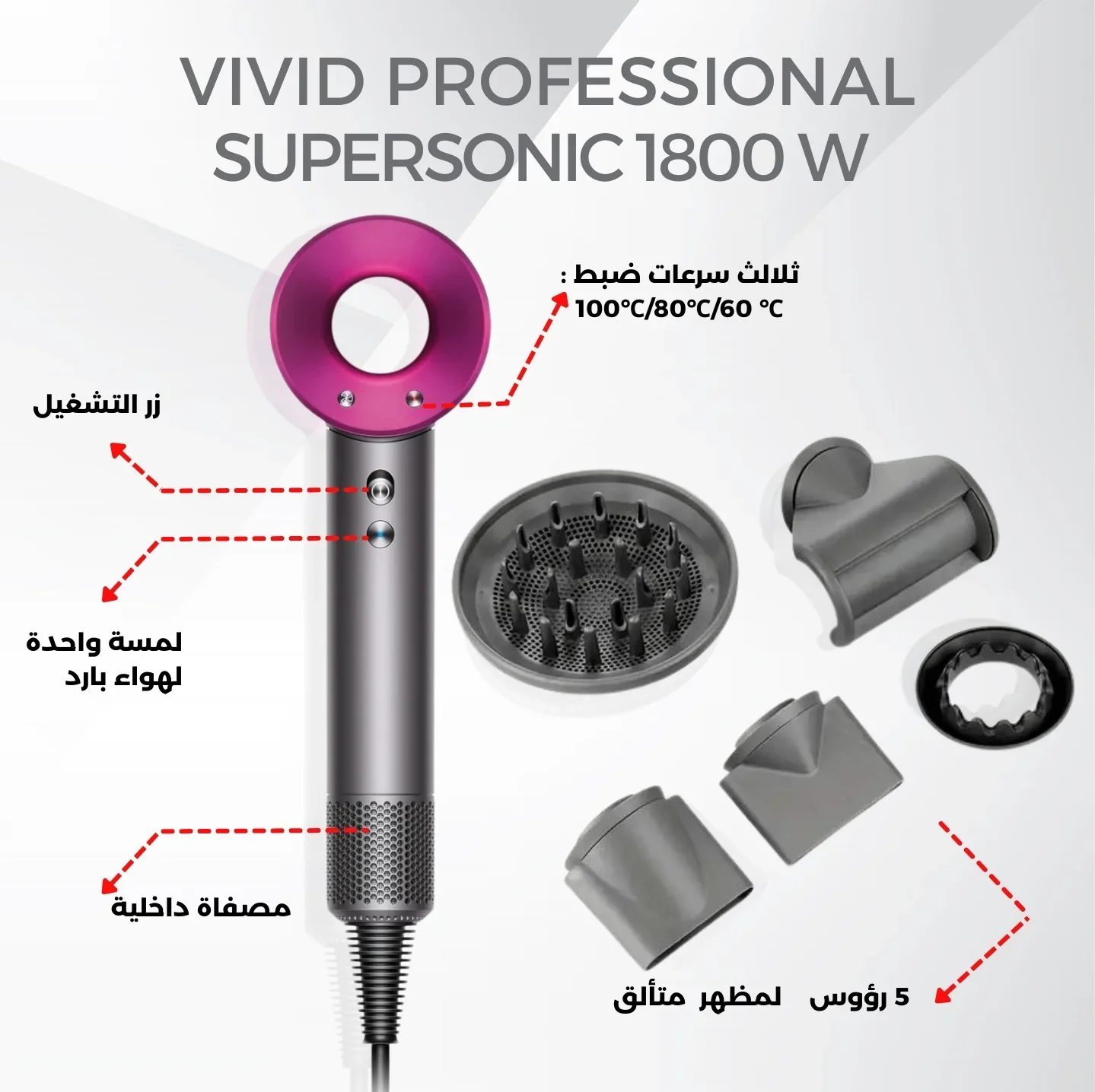 Leafless Hair Dryer 4 In 1 Saç Kurutma Makinası 3 Kademe