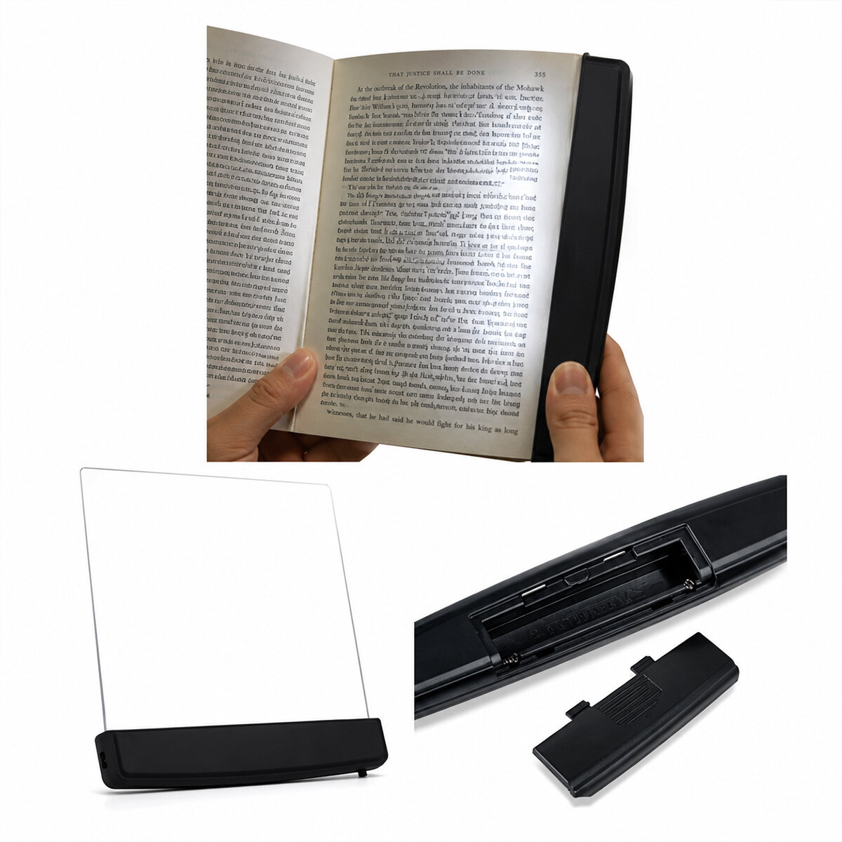 LIGHT PANEL KİTAP SAYFA AYDINLATMA LED PANELİ KİTAP OKUMA PİLLİ 15X17CM İ10-027