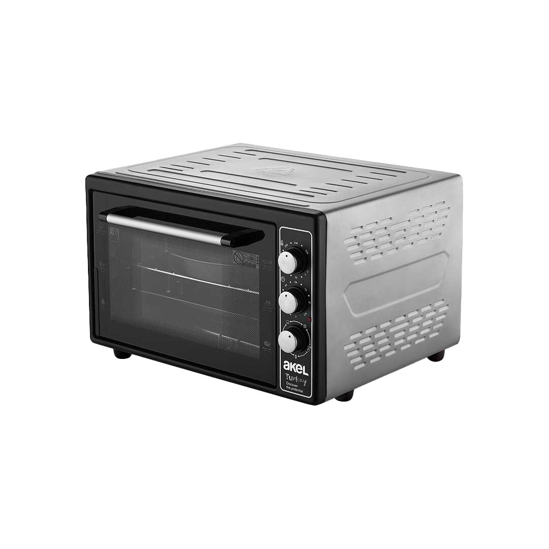 MİDİ FIRIN KARE 38LT AYARLANABİLİR TERMOSTAT = 50–320°C - SAATLİ = 0 - 90 DK ZİL 3 KADEME HIZ AYAR EMAYE TEPSİ  50x33x40cm